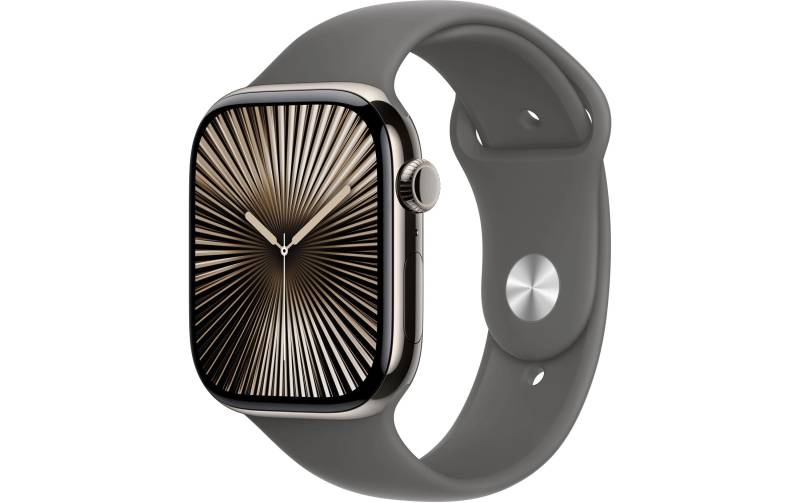 Apple Watch Series 10 Titan, 46 mm, GPS + Cellular, Sport Band M/L, Natur von Apple