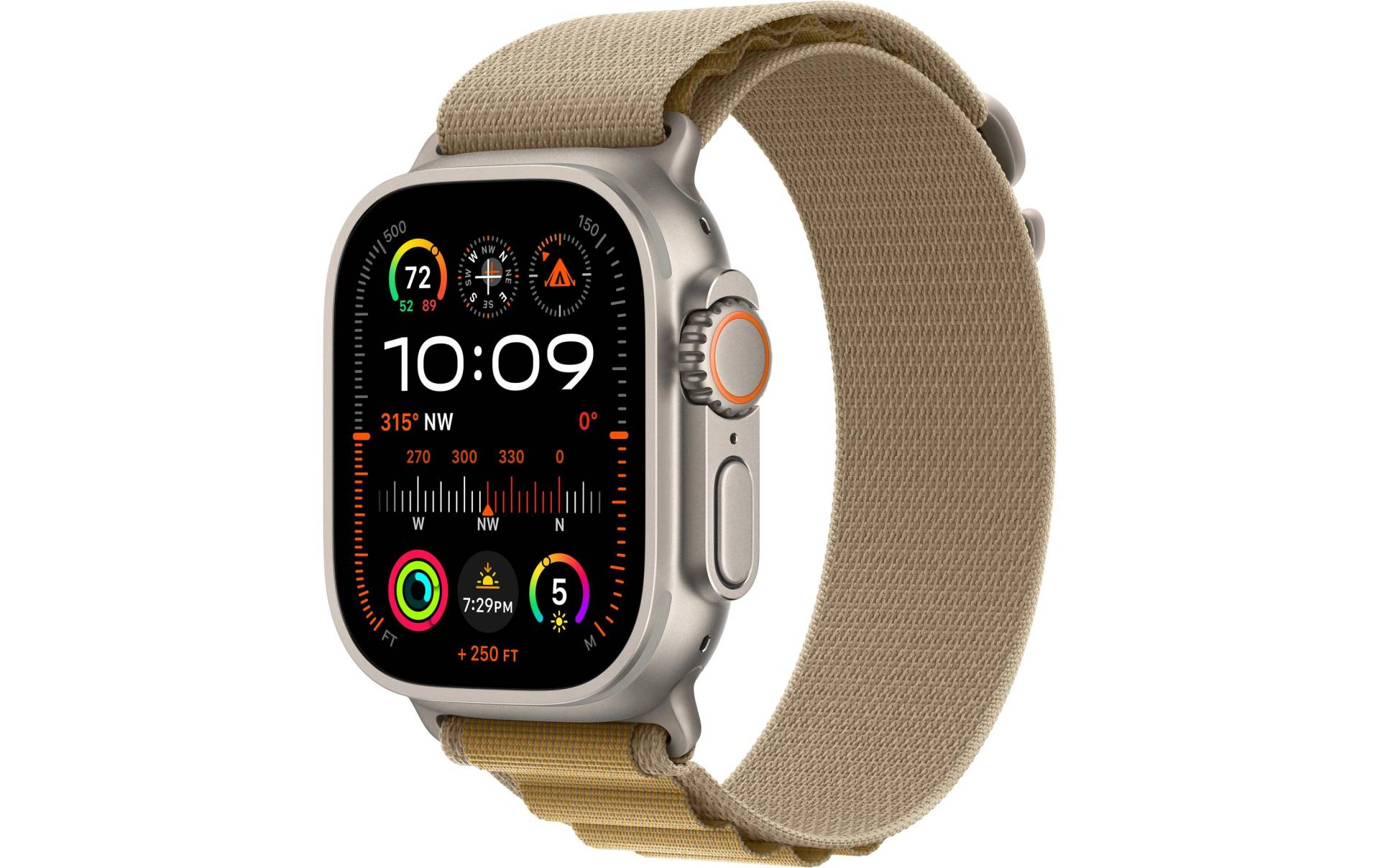 Apple Watch Ultra 2 Titan, 49 mm, GPS + Cellular, Alpine Loop L, Natur von Apple