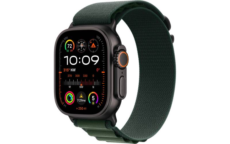 Apple Watch Ultra 2 Titan, 49 mm, GPS + Cellular, Alpine Loop L, Schwarz von Apple