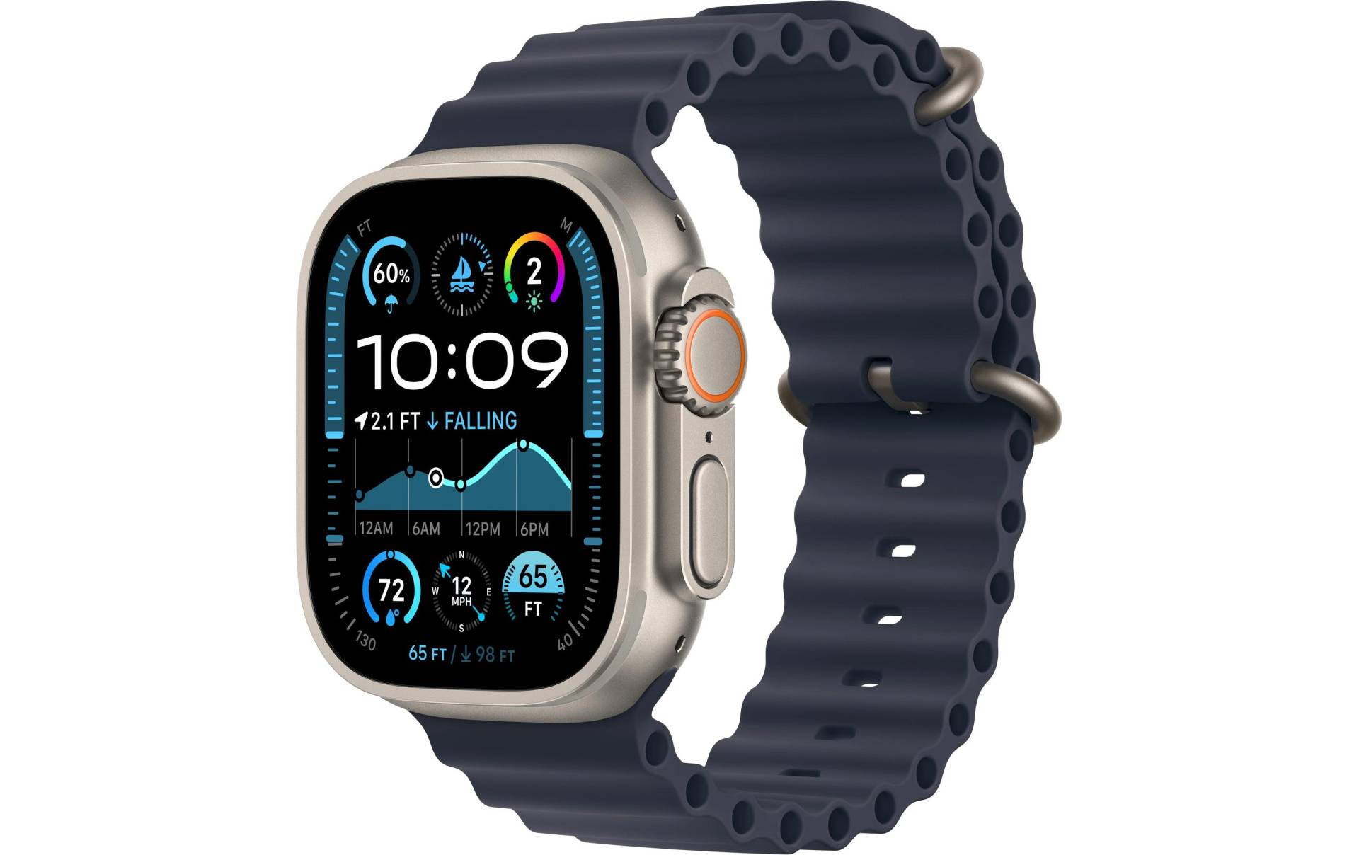 Apple Watch Ultra 2 Titan, 49 mm, GPS + Cellular, Ocean Band, Natur Apple Watch Ultra 2 Titan, 49 mm, GPS + Cellular, Ocean Band, Natur von Apple