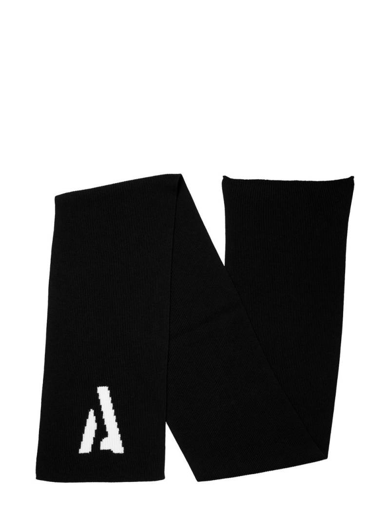 Applied Art Forms front-logo merino scarf - Black von Applied Art Forms