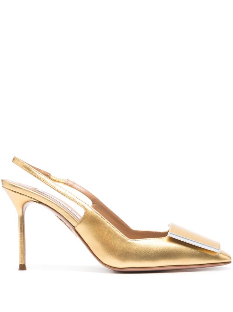 Aquazzura 100mm metallic-leather pumps - Gold von Aquazzura