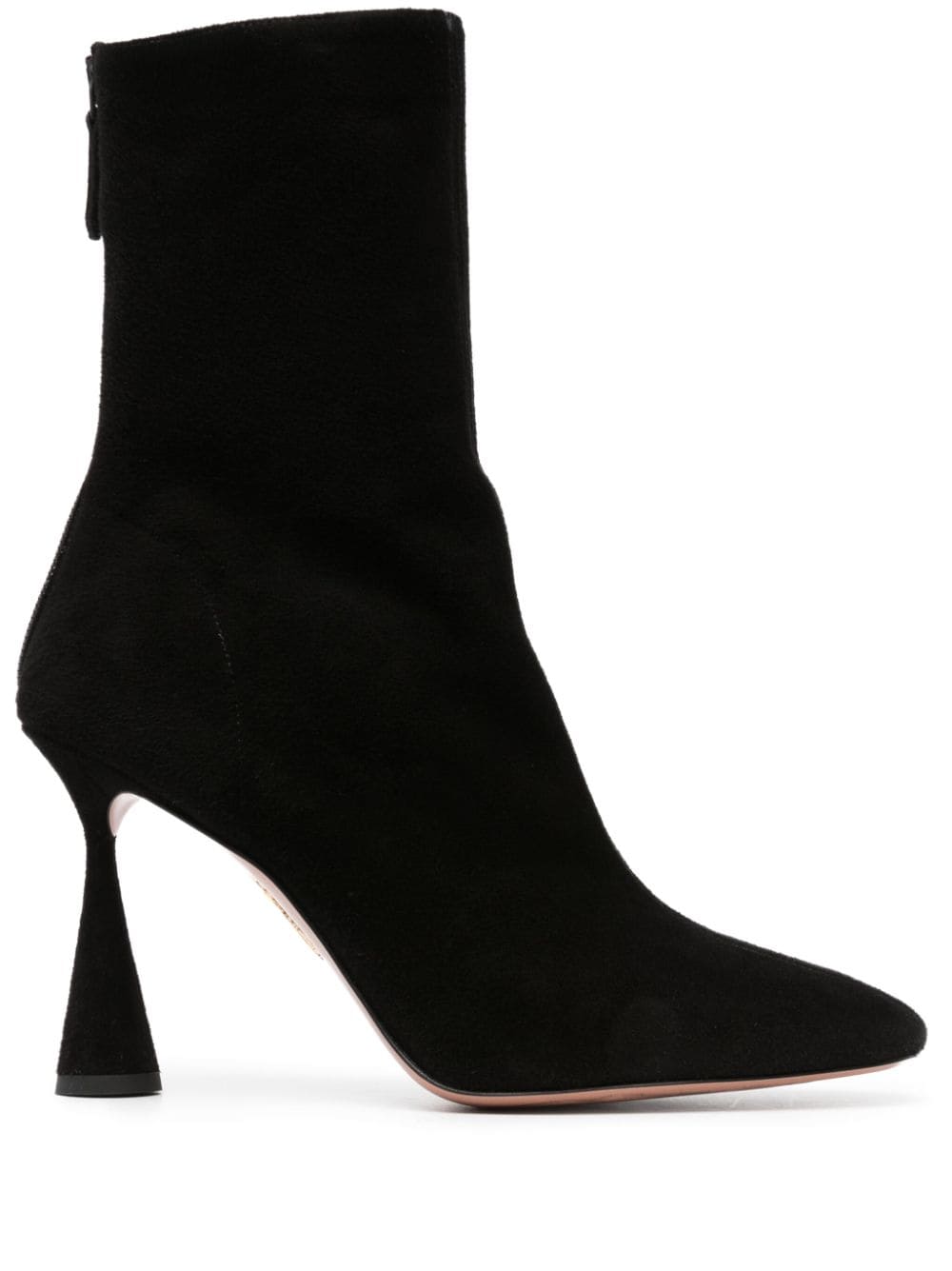 Aquazzura 100mm pointed suede ankle boots - Black von Aquazzura