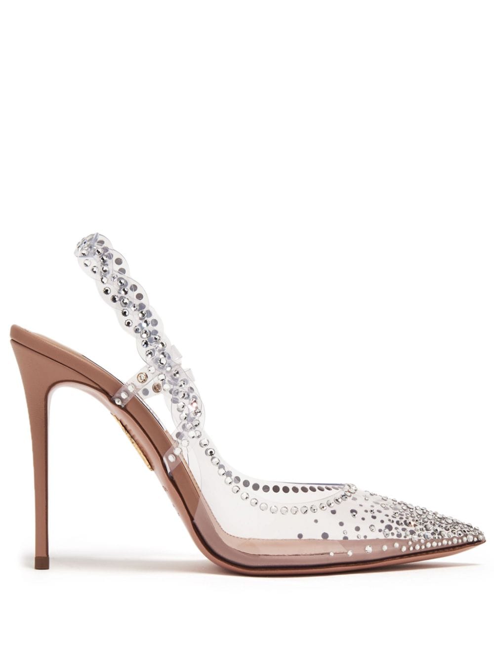 Aquazzura 105mm rhinestone-embellished pumps - Neutrals von Aquazzura