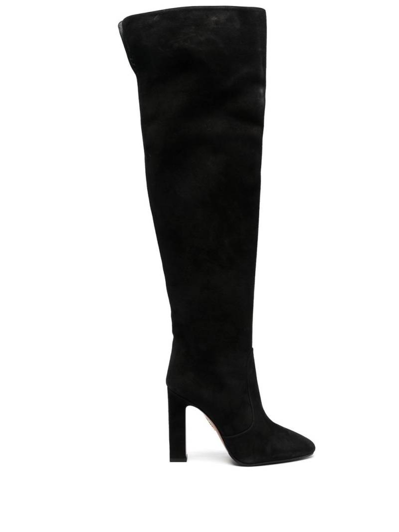 Aquazzura 130mm knee-high suede boots - Black von Aquazzura