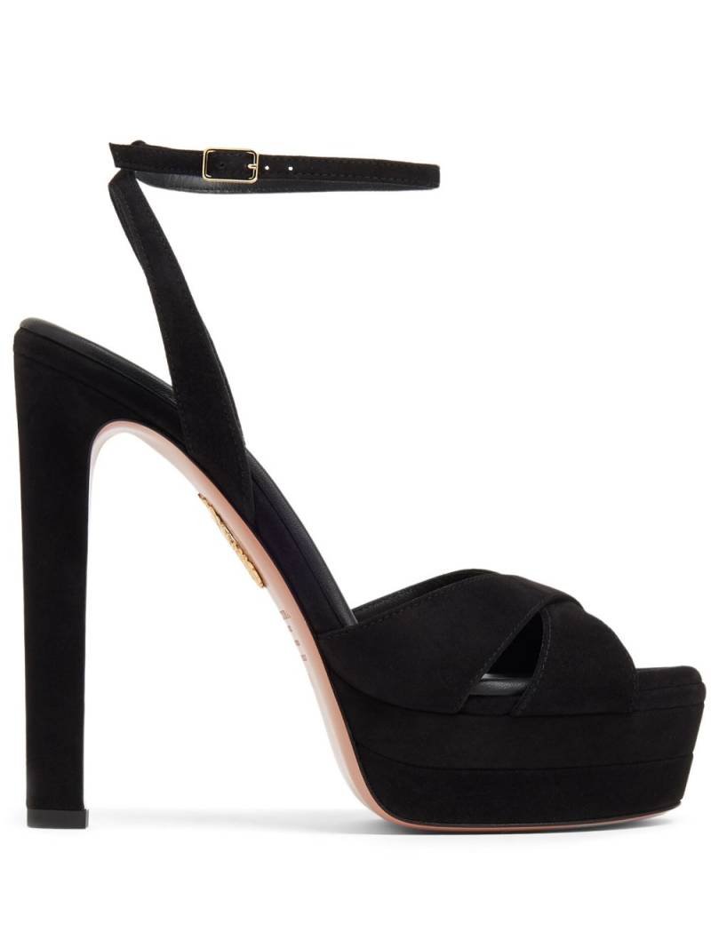 Aquazzura 130mm suede platform sandals - Black von Aquazzura