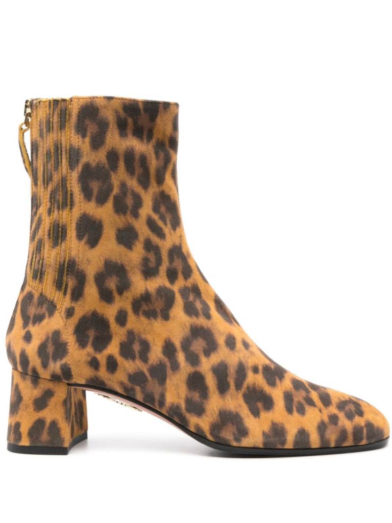 Aquazzura 50mm animal-print boots - Brown von Aquazzura