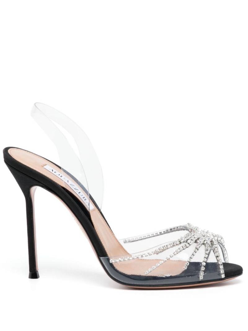 Aquazzura 90mm crystal-embellished slingback sandals - Silver von Aquazzura