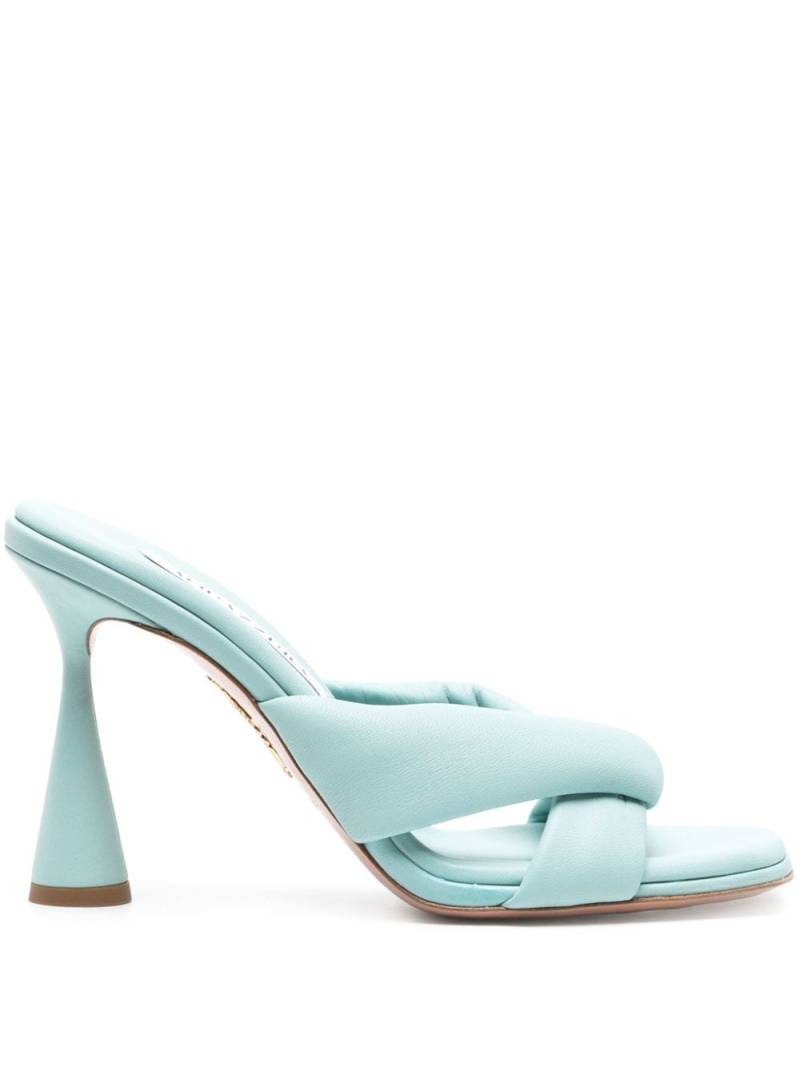 Aquazzura Amore 95mm leather mules - Blue von Aquazzura