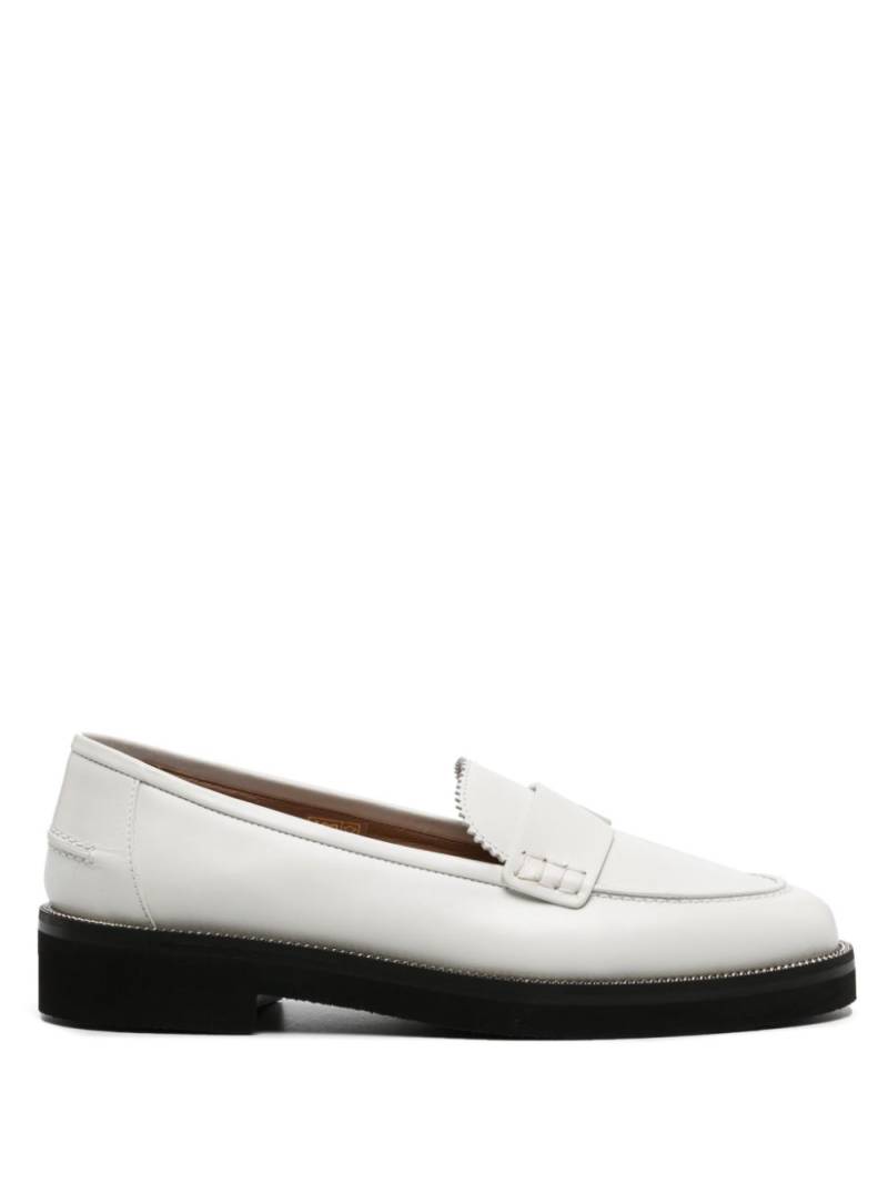 Aquazzura Aqua chain-detailed leather loafers - White von Aquazzura