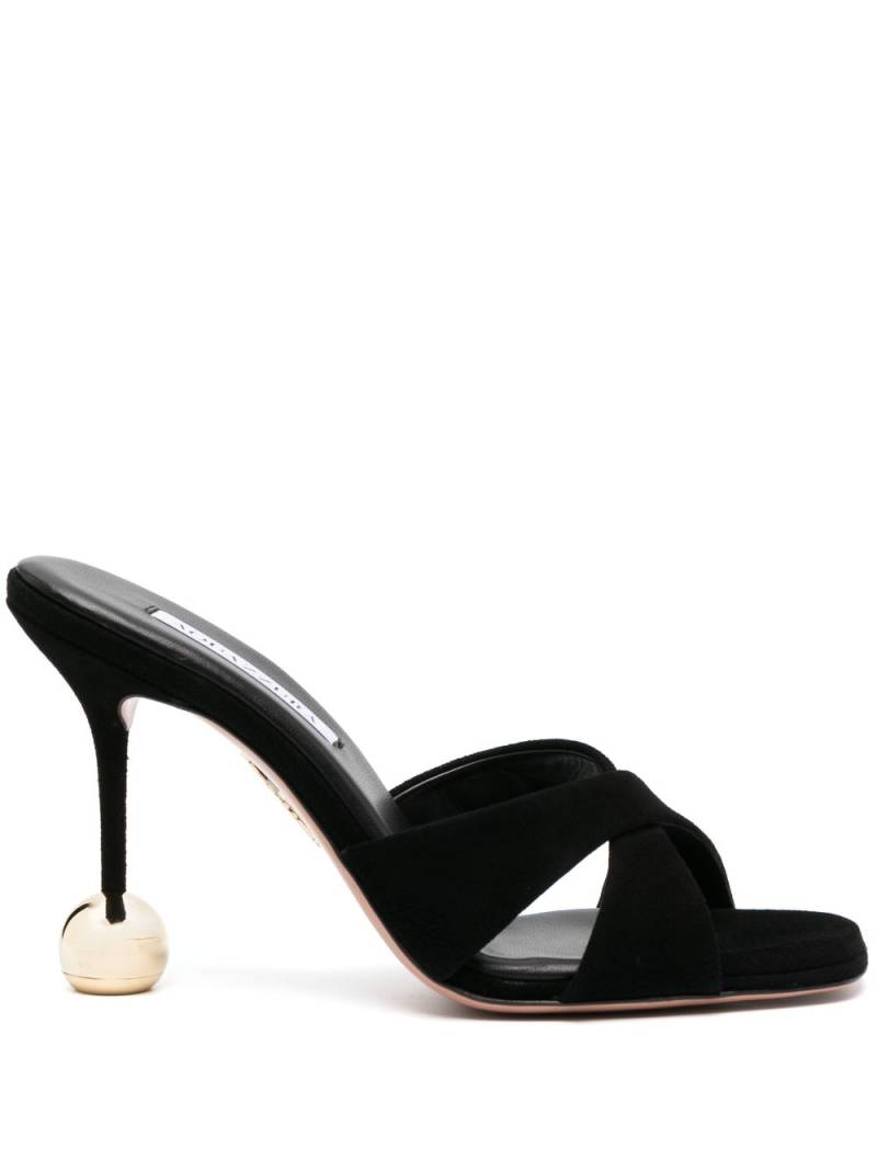 Aquazzura Darling 95mm suede mules - Black von Aquazzura