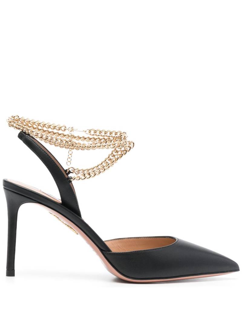 Aquazzura Flash 95mm leather pumps - Black von Aquazzura