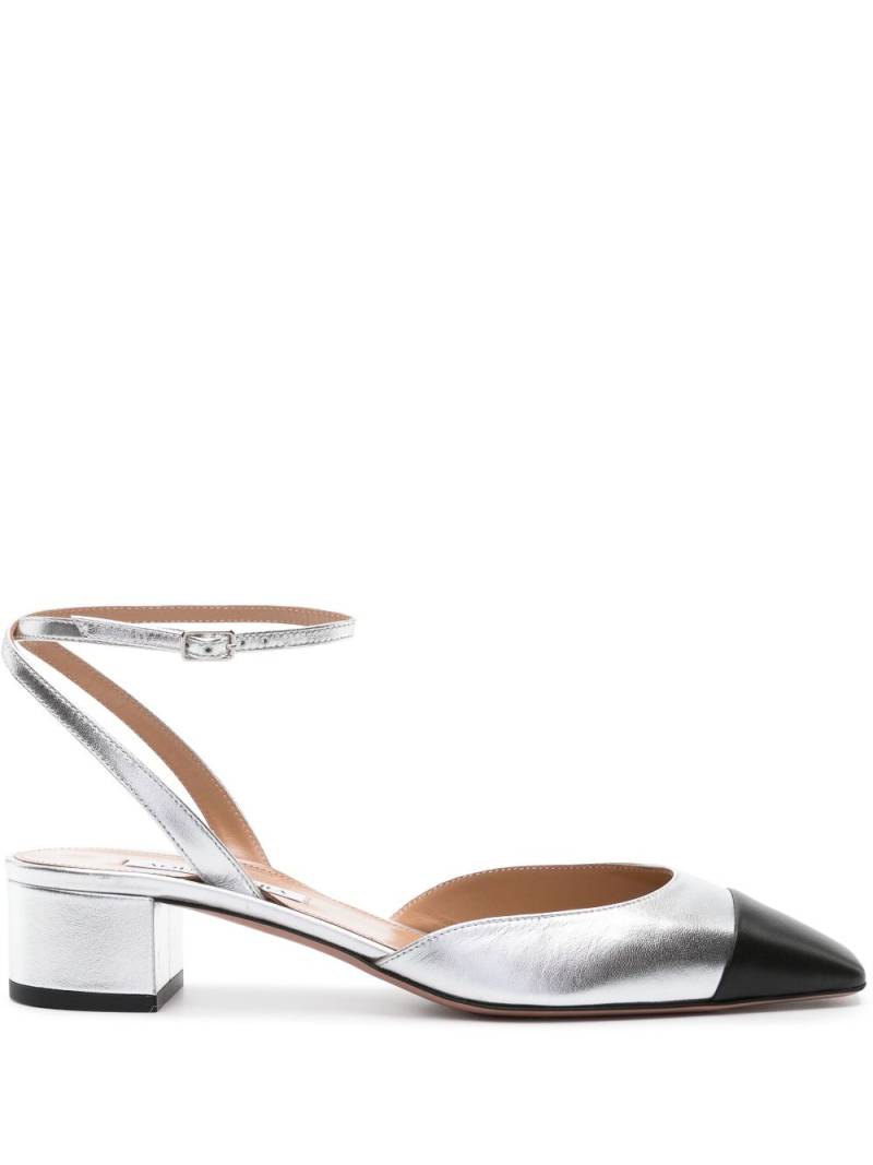 Aquazzura French Flirt 35mm leather pumps - Silver von Aquazzura