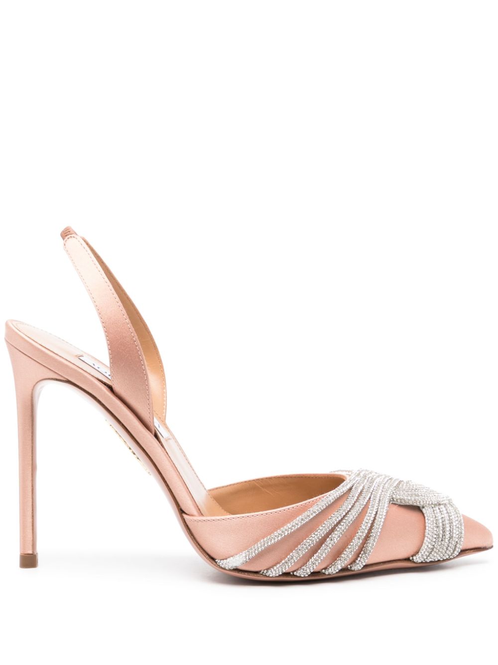 Aquazzura Gatsby 115mm rhinestone slingback pumps - Neutrals von Aquazzura