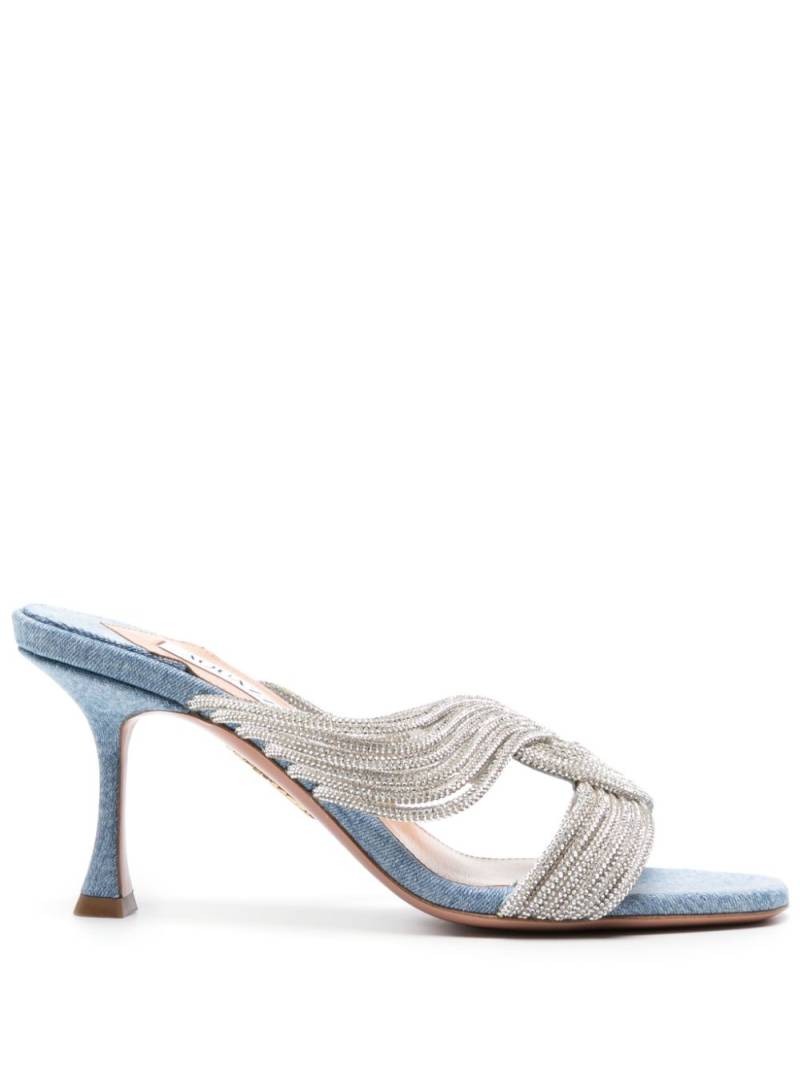 Aquazzura Gatsby 75mm denim mules - Silver von Aquazzura