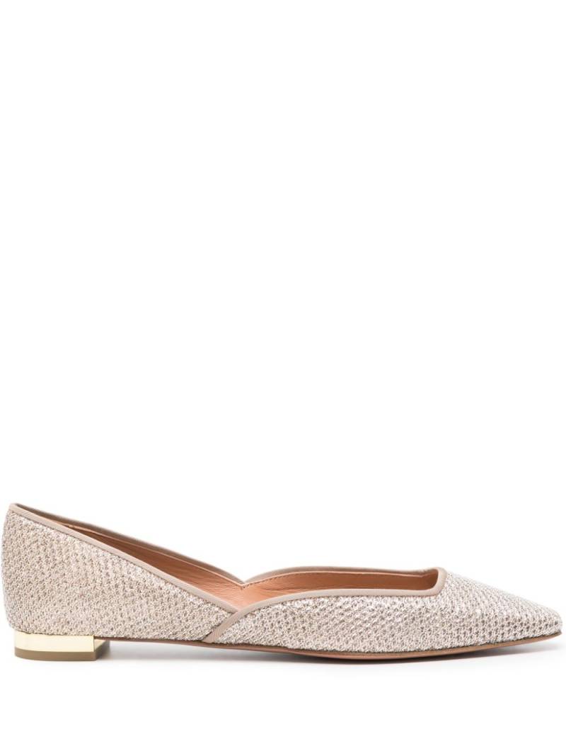 Aquazzura Maia glittery-mesh ballerina shoes - Gold von Aquazzura