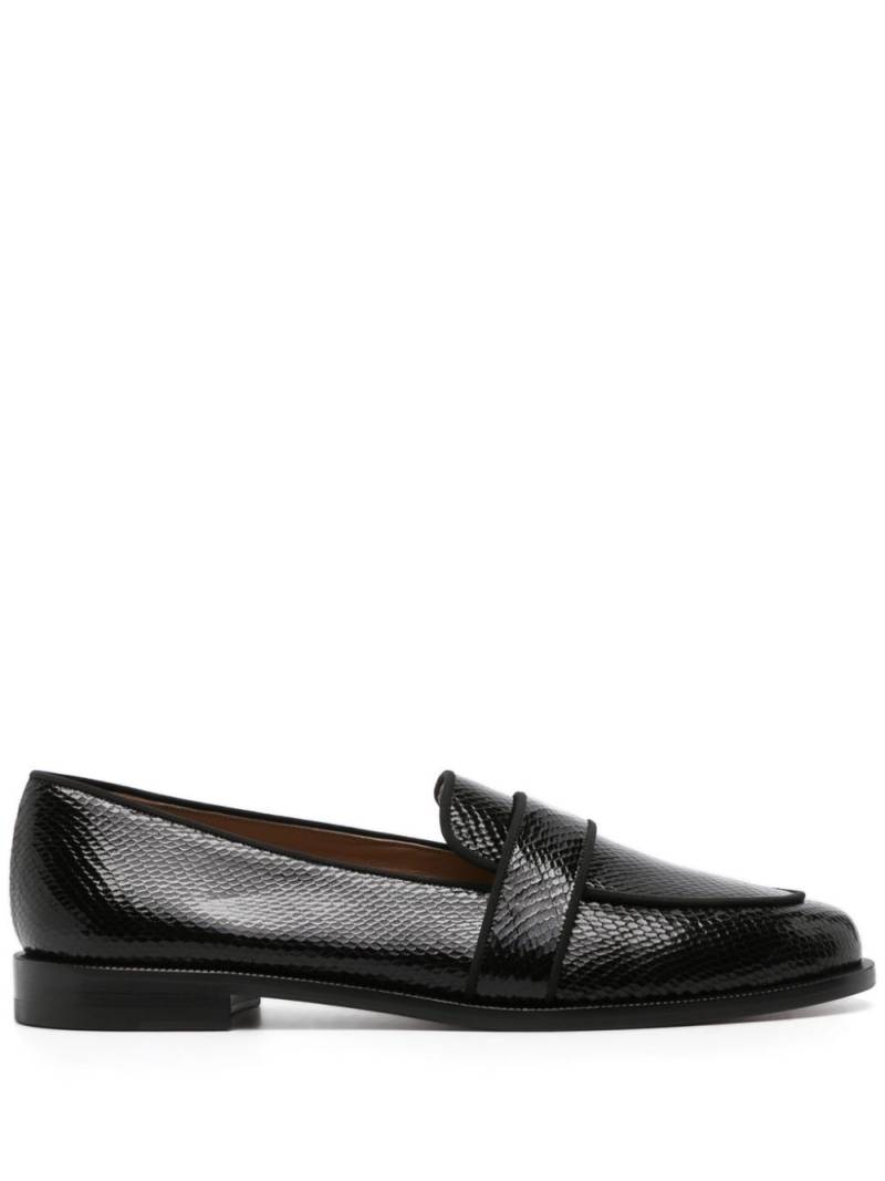 Aquazzura Martin snakeskin-effect loafers - Black von Aquazzura