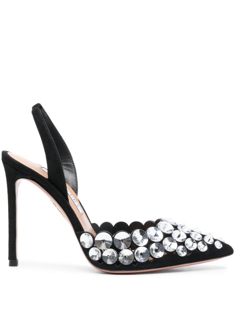 Aquazzura Maxi-Tequila 110mm crystal-embellished pumps - Black von Aquazzura