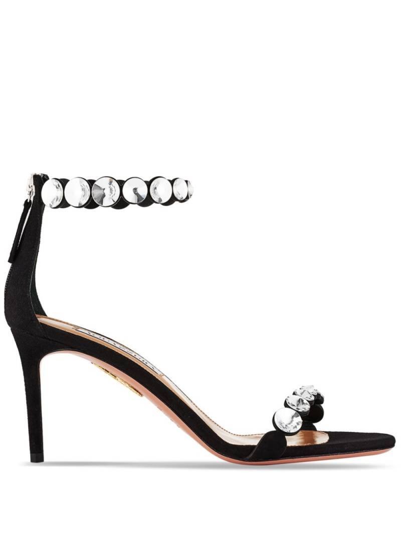 Aquazzura Maxi-Tequila 75mm crystal-embellished sandals - Black von Aquazzura