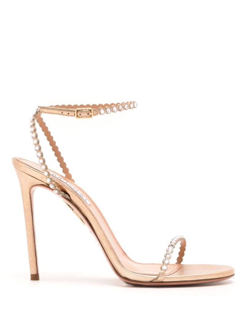 Aquazzura Mini-Tequila 105mm crystal-embellished sandals - Neutrals von Aquazzura