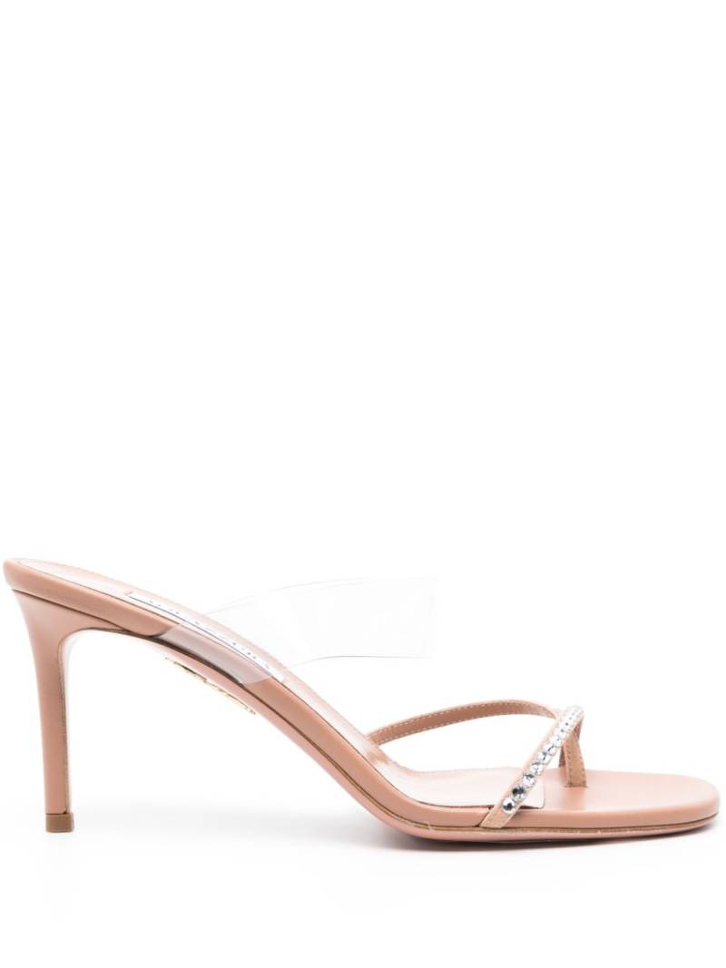 Aquazzura Movie Mule 75mm leather sandals - Neutrals von Aquazzura