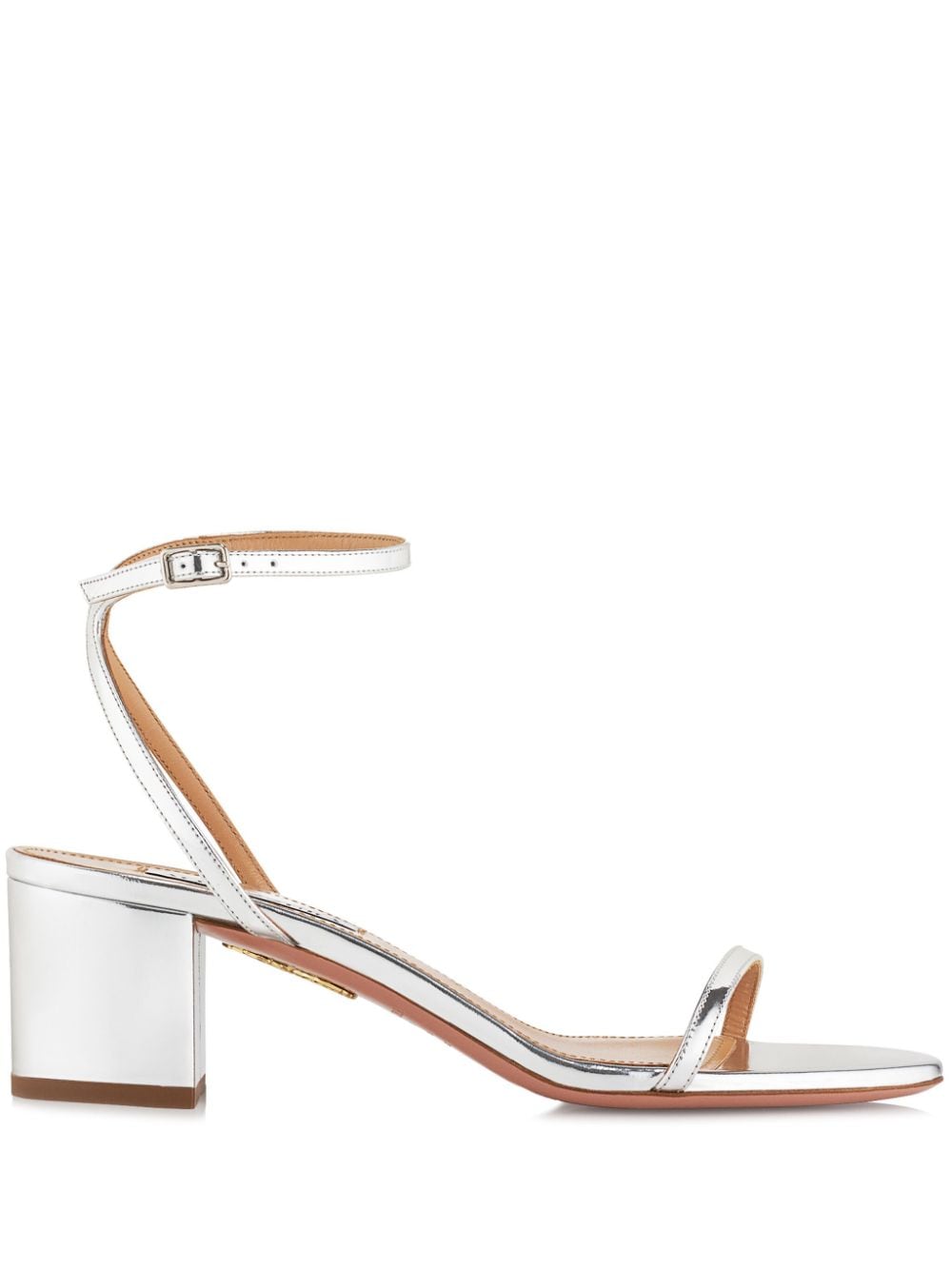 Aquazzura Olie 50mm metallic leather sandals - Silver von Aquazzura