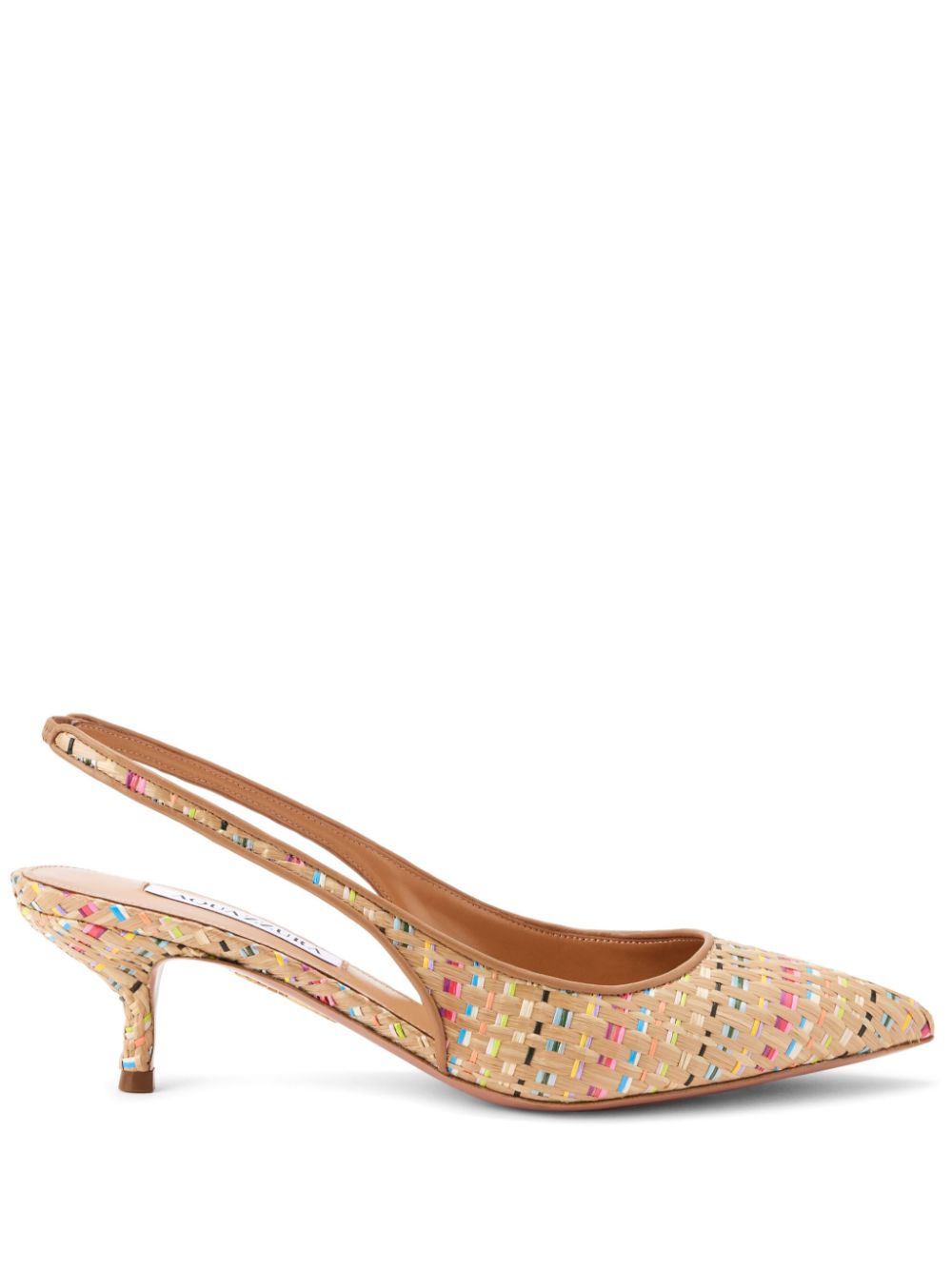 Aquazzura Purist 50mm woven slingback pumps - Neutrals von Aquazzura