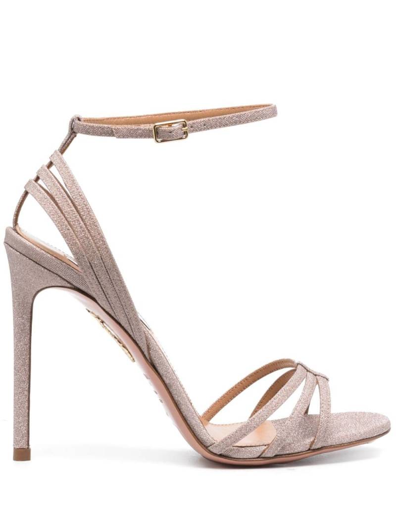 Aquazzura Ruia 105mm glitter sandals - Pink von Aquazzura