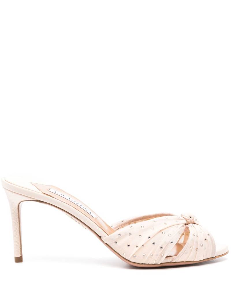 Aquazzura Slow Kisses 75mm mules - Neutrals von Aquazzura