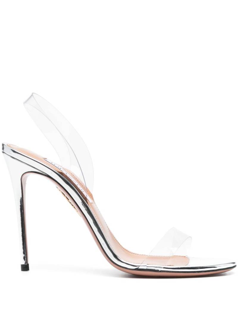 Aquazzura So Nude Plexi 105mm metallic sandals - Silver von Aquazzura