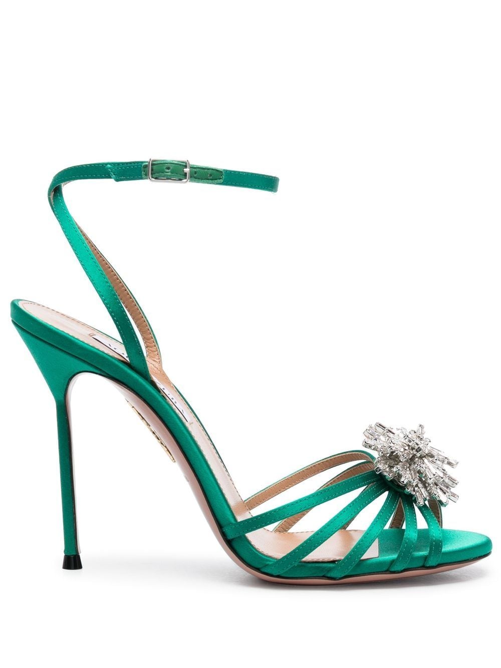 Aquazzura Stardust 105mm satin sandals - Green von Aquazzura