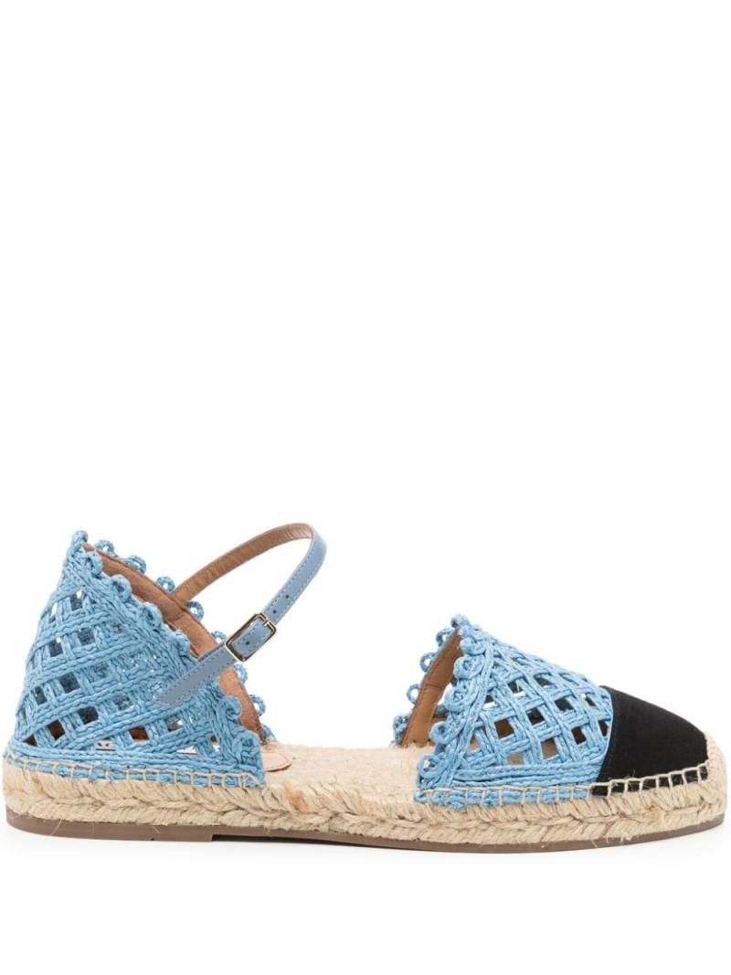 Aquazzura Sunburst crochet-knit espadrilles - Blue von Aquazzura