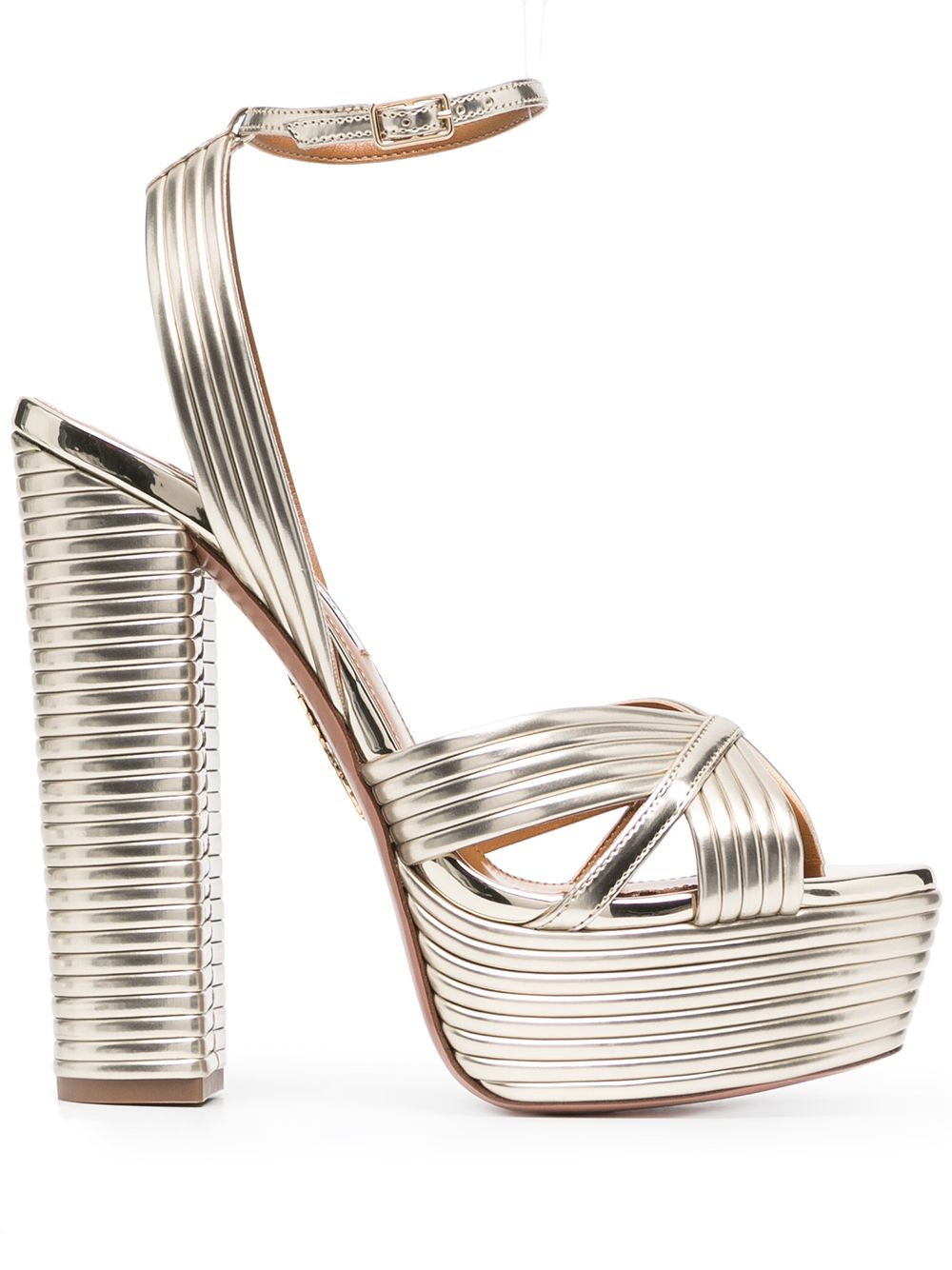 Aquazzura Sundance 140mm platform sandals - Gold von Aquazzura