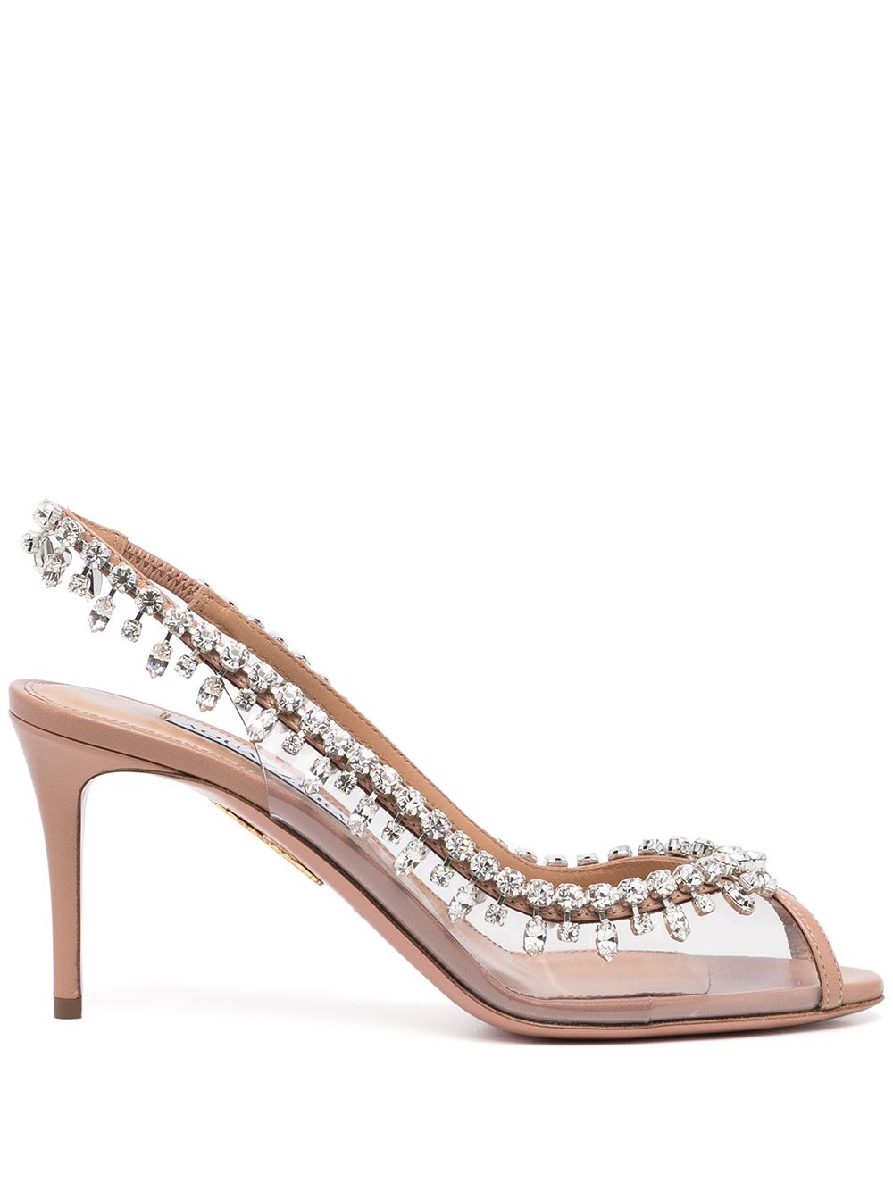 Aquazzura Temptation Crystal 75mm slingback pumps - White von Aquazzura