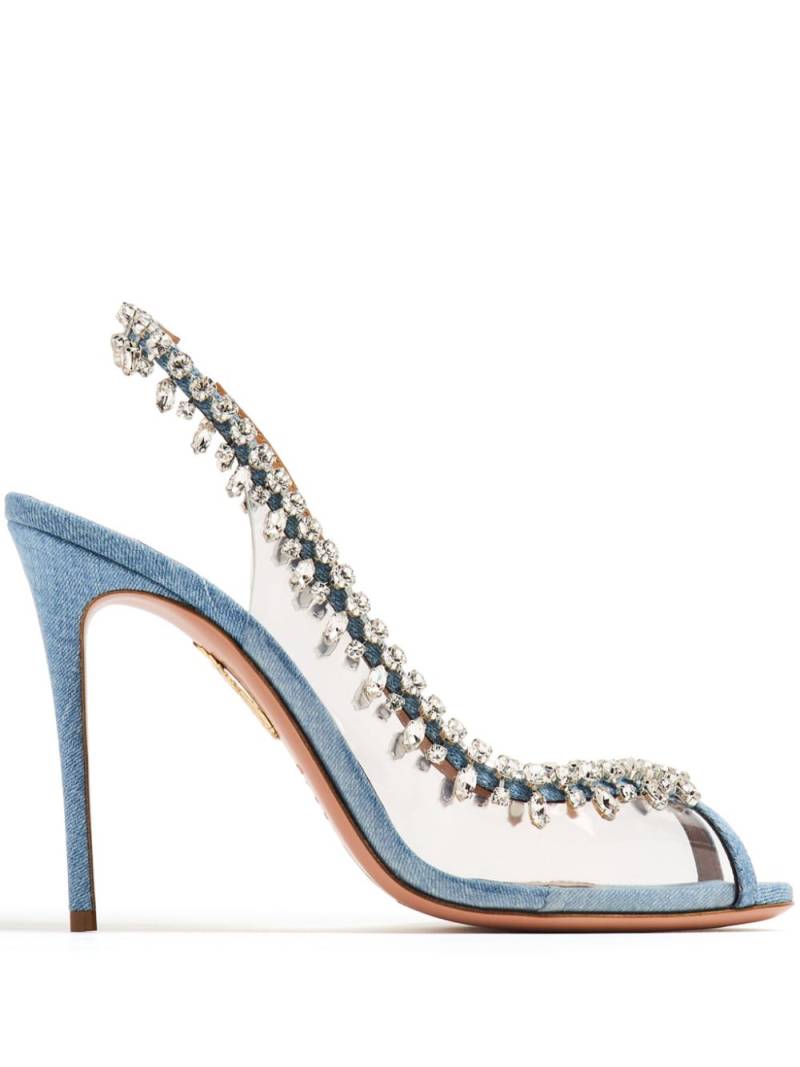 Aquazzura Temptation crystal-embellished pumps - Blue von Aquazzura