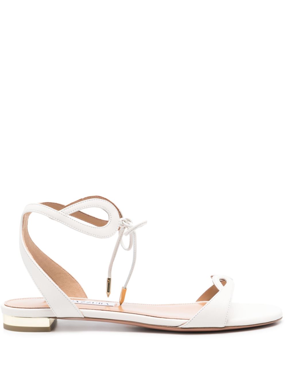 Aquazzura Tessa flat leather sandals - White von Aquazzura