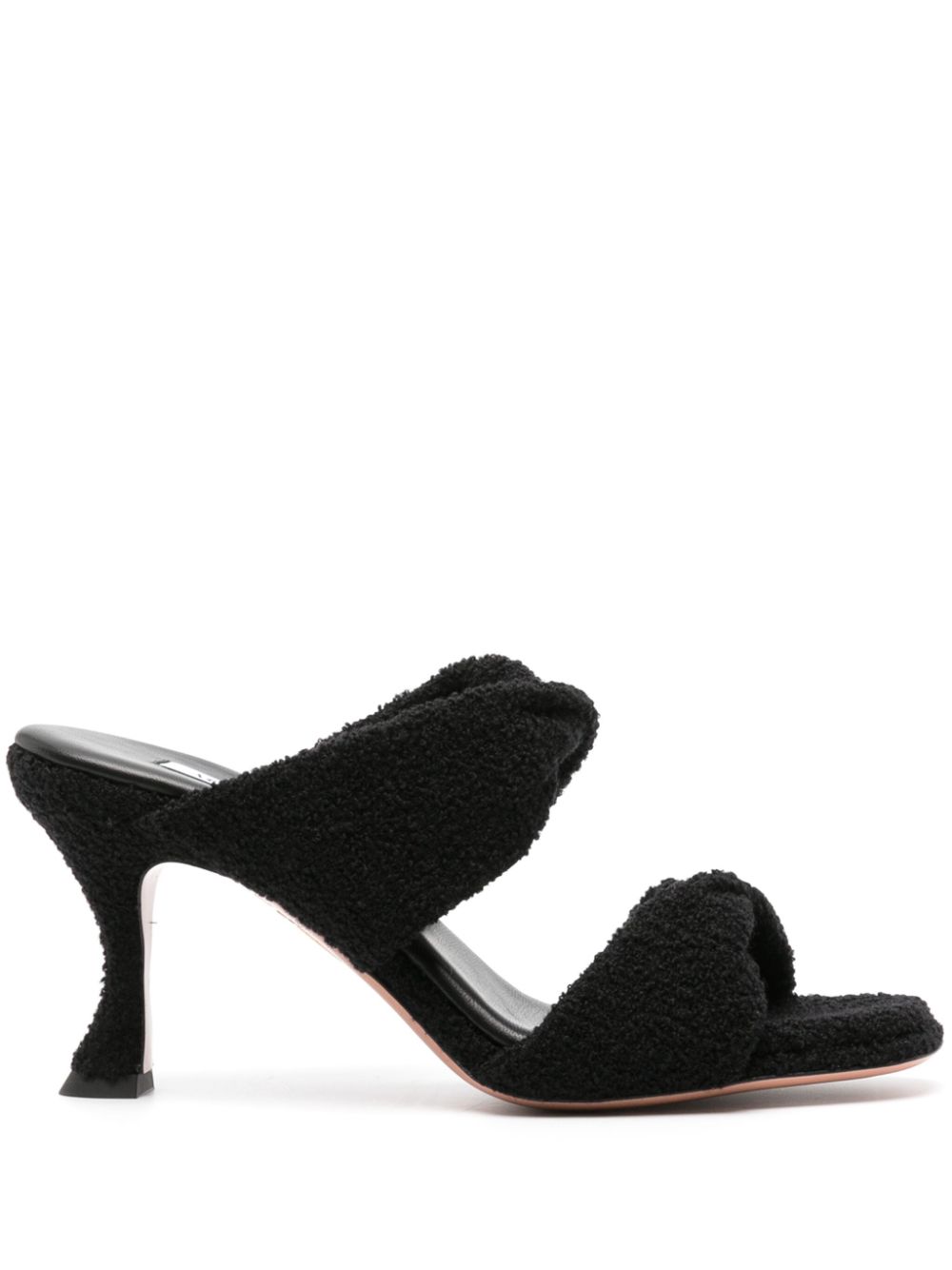 Aquazzura Twist 85mm bouclé mules - Black von Aquazzura