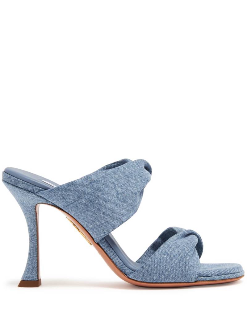 Aquazzura Twist 95mm denim sandals - Blue von Aquazzura