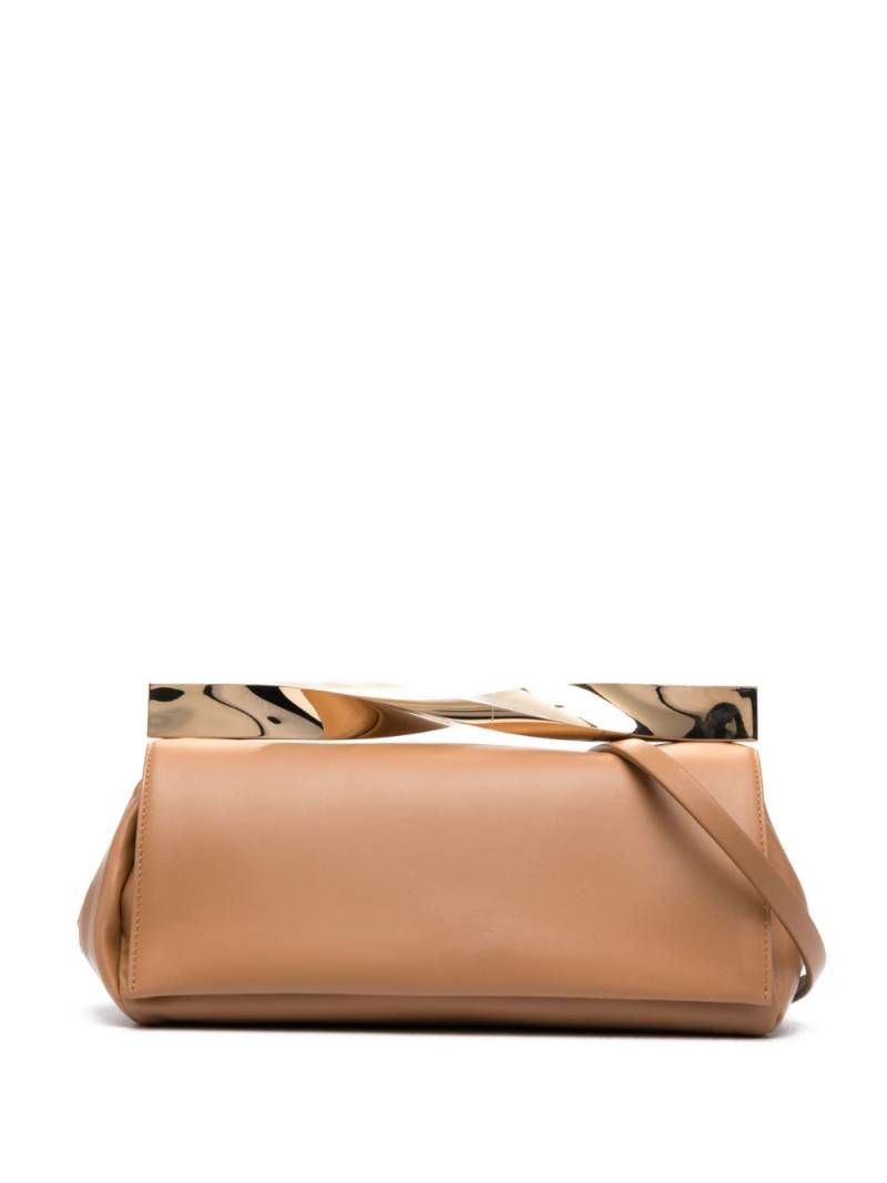 Aquazzura Twist leather clutch bag - Brown von Aquazzura