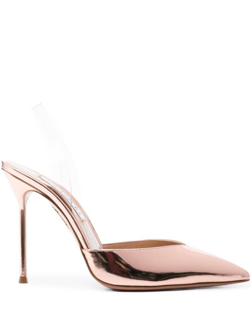 Aquazzura V Plexi 110mm leather pumps - Pink von Aquazzura