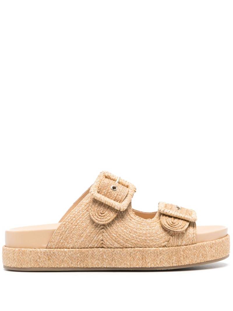 Aquazzura Vacanza raffia slides - Neutrals von Aquazzura