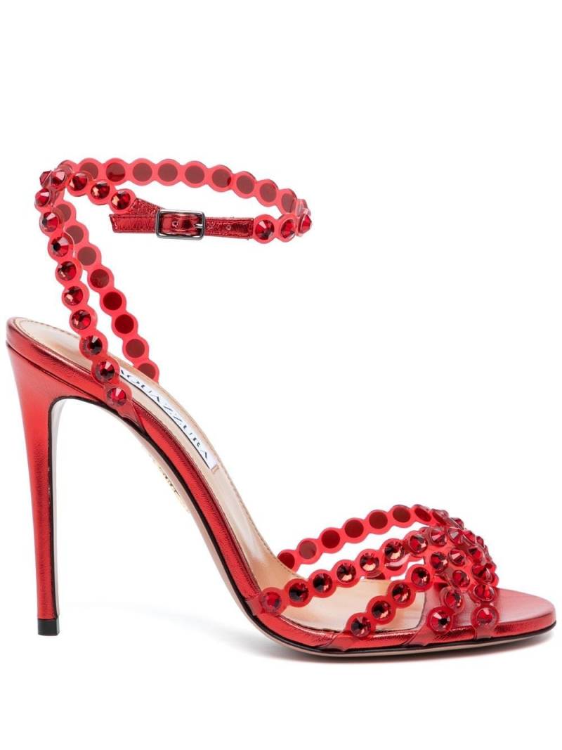 Aquazzura crystal-embellished 105mm sandals - Red von Aquazzura