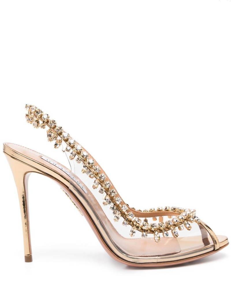 Aquazzura crystal-embellished 115 slingback sandals - Neutrals von Aquazzura