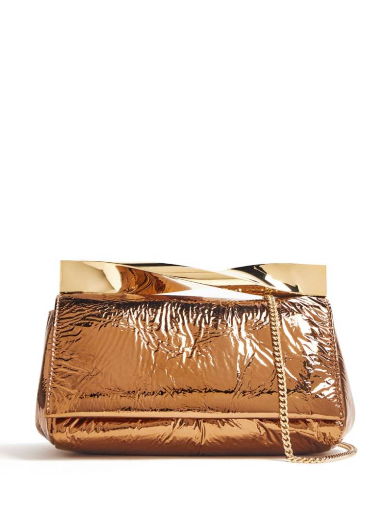 Aquazzura mini Twist leather clutch bag - Gold von Aquazzura