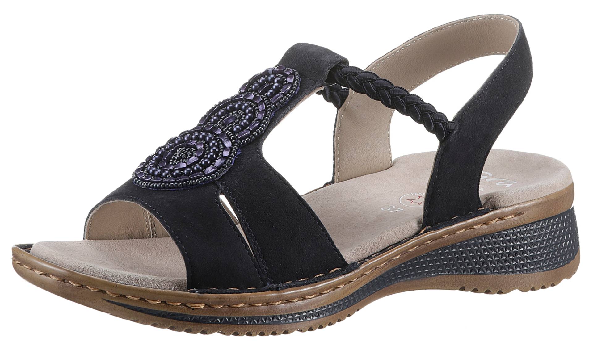 Ara Sandale »HAWAII«, Sommerschuh, Sandalette, Keilabsatz, mit Schmuck, Weite G (= weit) von Ara