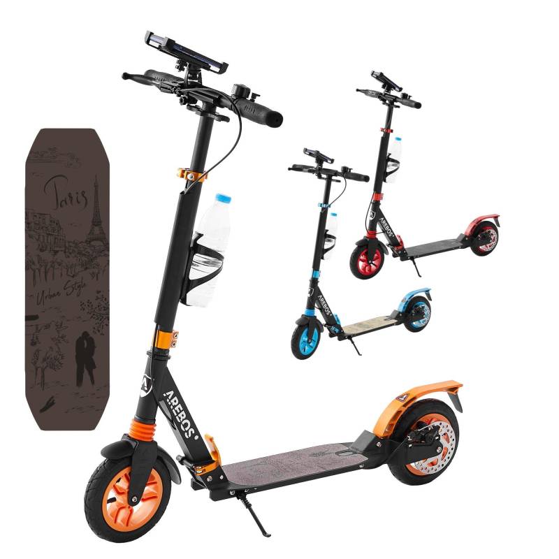 Tretroller Scooter Kickroller Cityroller | Bis 100 Kg | Mit Led Reifen Unisex  ONE SIZE von Arebos