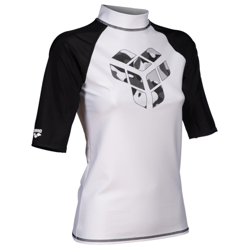 Arena Damen Arena Rash Vest S/S Graphic - weiss (Grösse: XL) von Arena