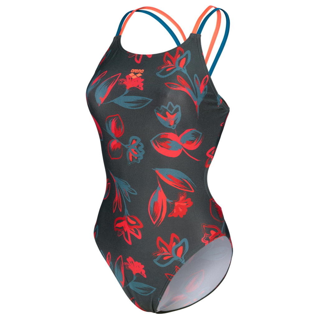 Arena W Arena Floral Swimsuit Lace Plus Back Badeanzug Damen Grün, Grösse: D 34 von Arena