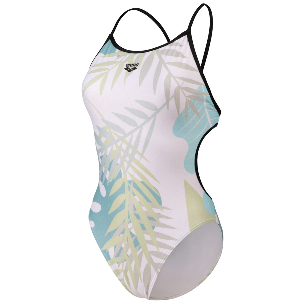 Arena Damen Badeanzüge Arena Damen Badeanzüge W   Light Floral Swimsuit Lace Back, Schwarz, ideal für Wassersport, Schwarz von Arena