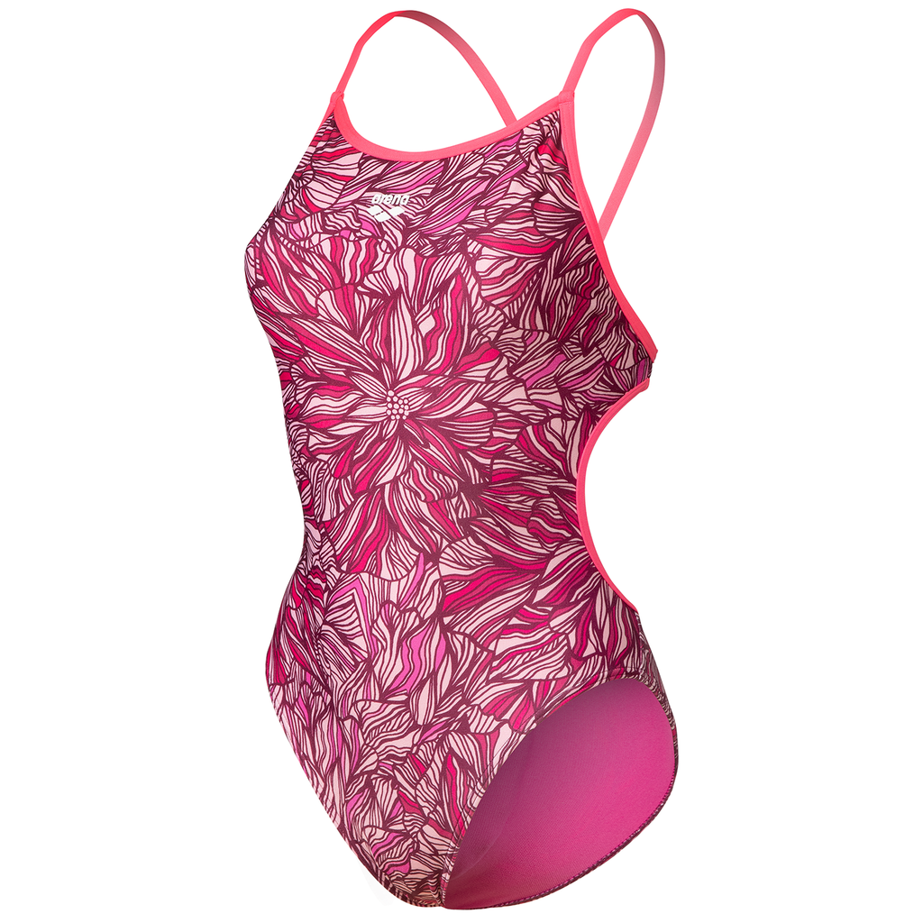 Arena W Arena Pink Dahlia Swimsuit Lace Back Badeanzug Damen Pink, Grösse: D 32 von Arena